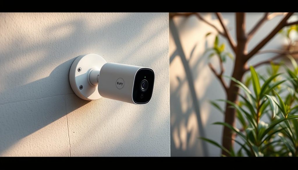 Generate an image of the Eufy 4G "Starlight" Camera S230 installed outdoors.